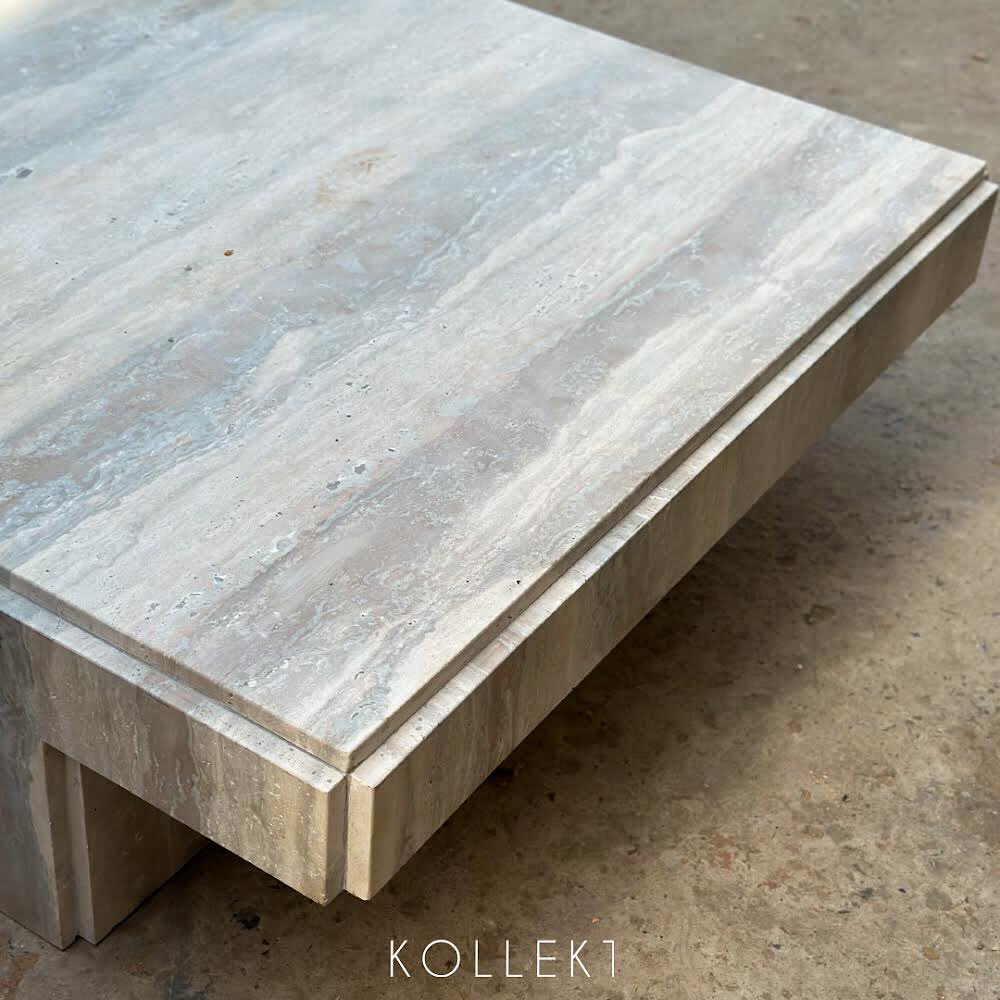 Plinth Travertine Table