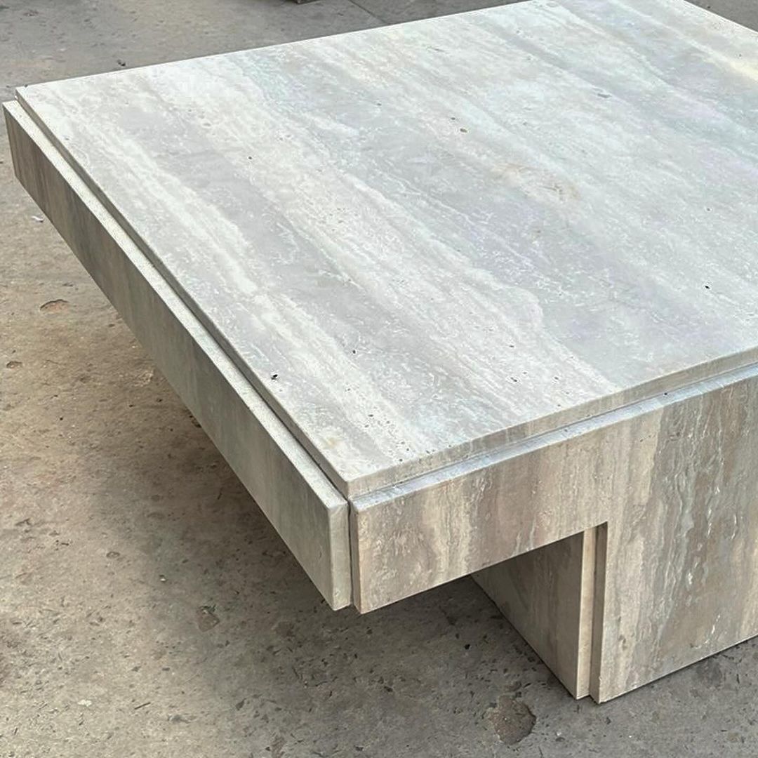 Plinth Travertine Table