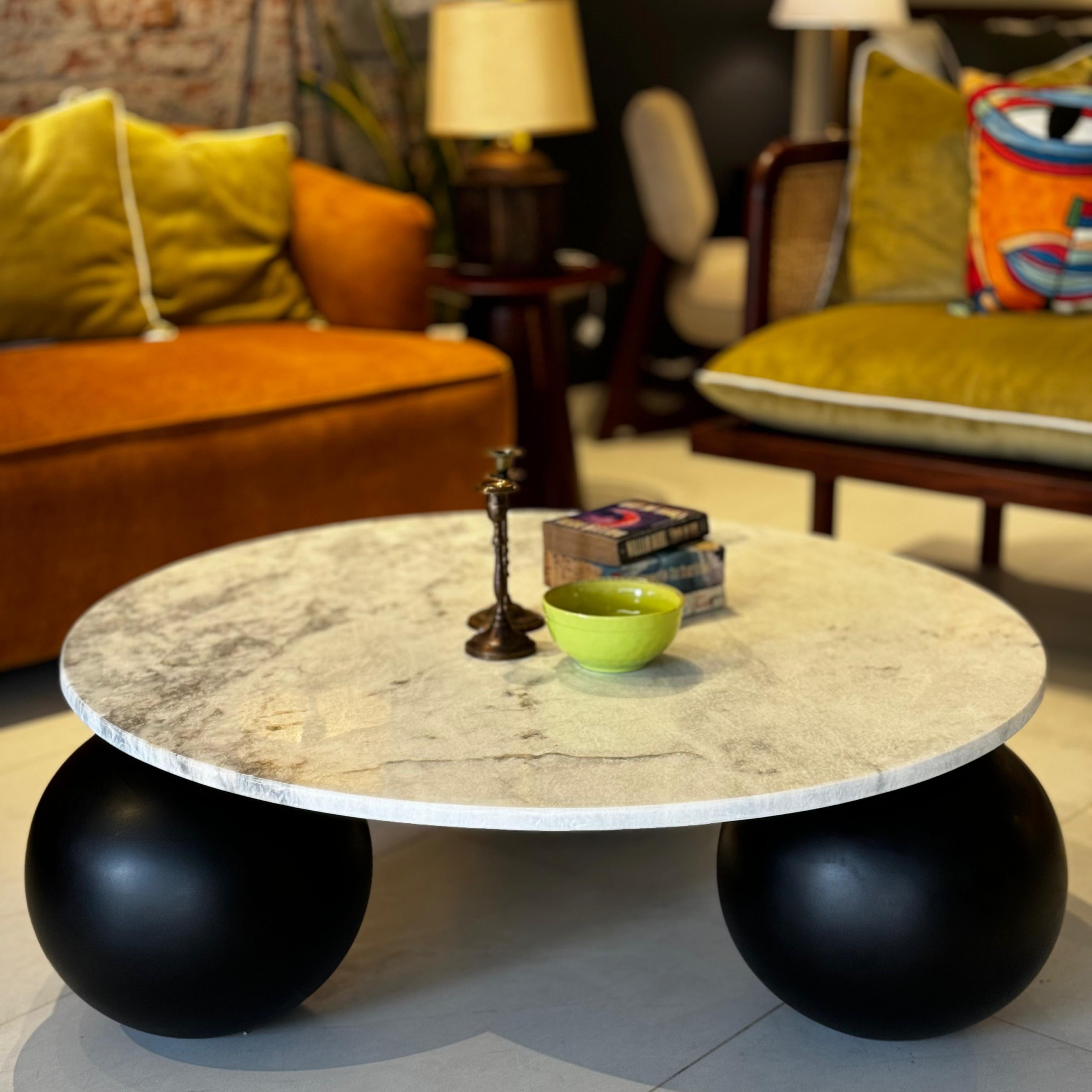 Round Marble Ball Leg Table