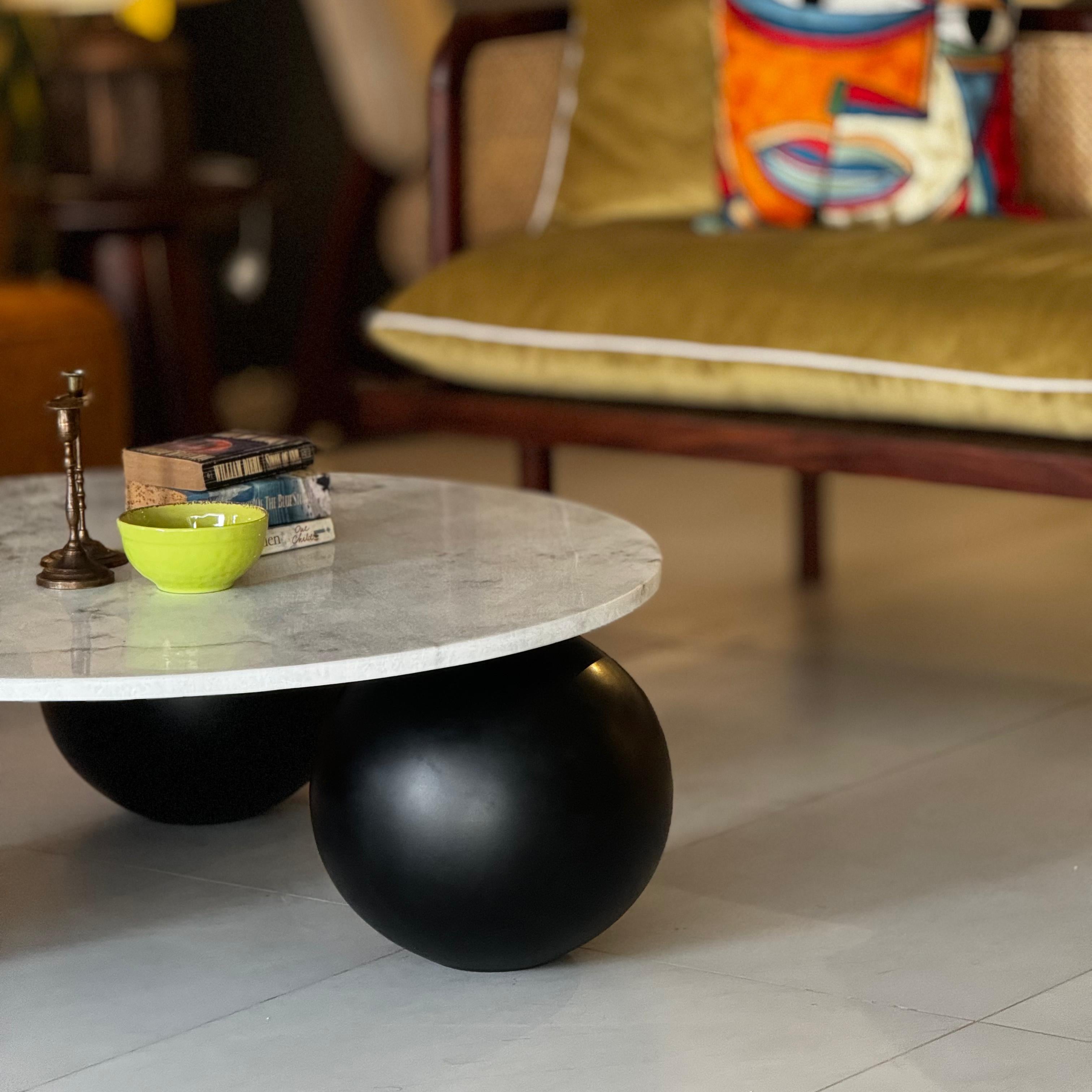 Round Marble Ball Leg Table